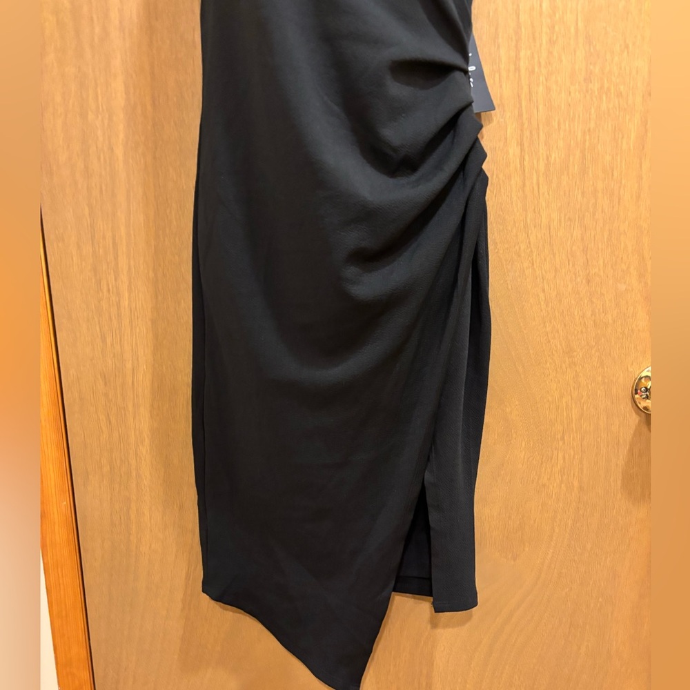 NWT Lulu's Made To Wow Black Surplus Asymmetrical Cocktail Party Dress Large - Picture 6 of 7